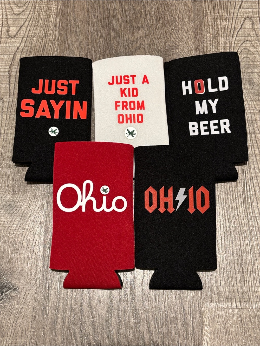 ⭕️🏈🏟 Ohio State Koozies for Bottle or Slim Can